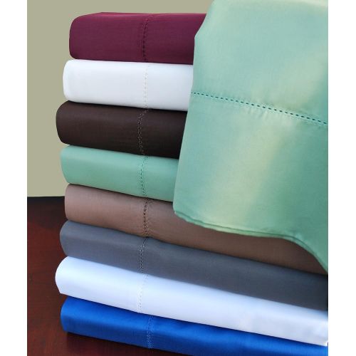  Superior 600 Thread Count Rich Hem Stitch Sheet Set with Bonus Pillowcases, Olympic Queen, Ivory