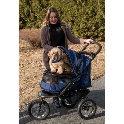  Pet Gear No-Zip NV Pet Stroller for CatsDogs, Zipperless Entry, Easy One-Hand Fold, Air Tires, Plush Pad + Weather Cover Included, Optional Divider