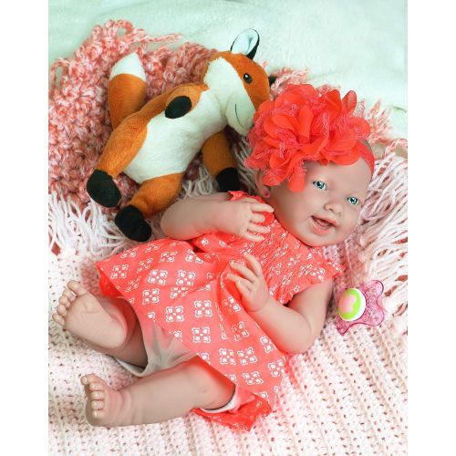  Doll-p Sweet Smiling Baby Preemie Reborn Clothes Correct Doll 15 Real Vinyl Realistic Berenguer Lifelike with Accessories (Anatomically Correct)