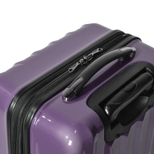  Olympia Titan 21 Expandable Carry-on Hardcase Spinner, Purple, Metalic Blue
