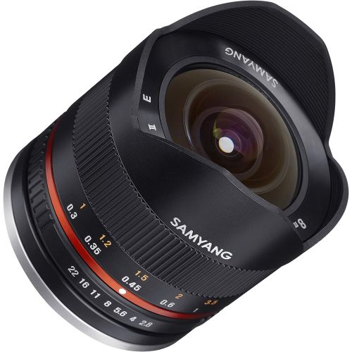 Samyang 8mm F2.8 UMC Fisheye II (Black) Lens for Sony E-Mount (NEX) Cameras (SY8MBK28-E)