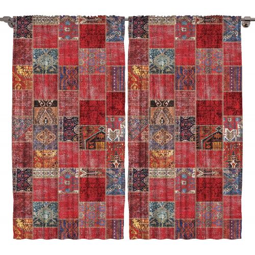  Ambesonne Oriental Tribal Pattern Design Picturesque Country Curtains for Bedroom Living Dining Room Kids Youth Room Curtains 2 Panels Set One of a Kind Silky Satin Window Treatmen