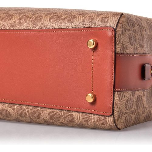  COACH Coated Canvas Signature Charlie 40 Tan/Rust/Brass One Size