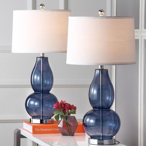  Safavieh Lighting Collection Mercurio Clear Double Gourd 28.5-inch Table Lamp (Set of 2)