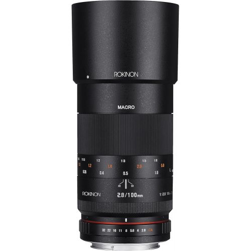  Rokinon 100mm F2.8 ED UMC Full Frame Telephoto Macro Lens for Canon EF Digital SLR Cameras