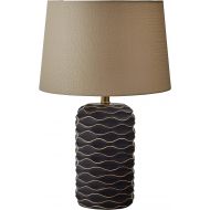 Rivet Modern Wave Table Lamp With LED Bulb, 15.0 x 15.0 x 23.25, Black