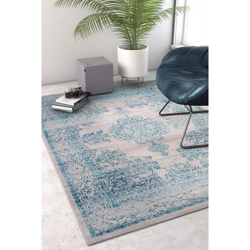  Well Woven FI-18-3 Firenze Cannes Modern Vintage Ethnic Medallion Distressed Earth Accent Rug 2 x 3 Doormat