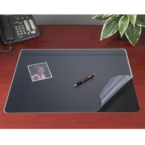  Artistic 48172 19 x 24 Krystal-Lift Non-Glare Desk Pad Organizer, Black/Frosted Lift Top