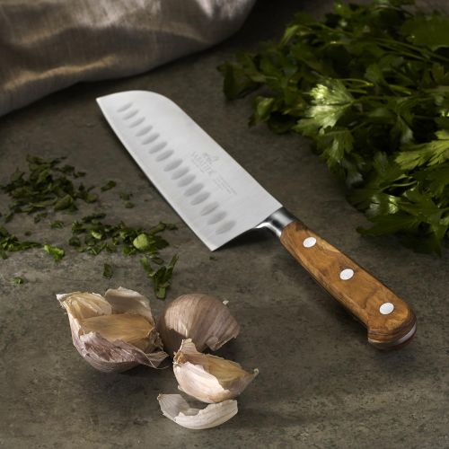  Sabatier Santoku Knife, 7-Inch, Olivewood