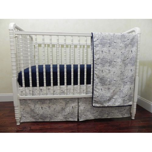  Just Baby Designs Inc Airplane Nursery Bedding, Baby Boy Airplane Crib Bedding Set Hayes, Boy Baby Bedding, Crib Rail Cover, Navy Crib Bedding - Choose Your Pieces