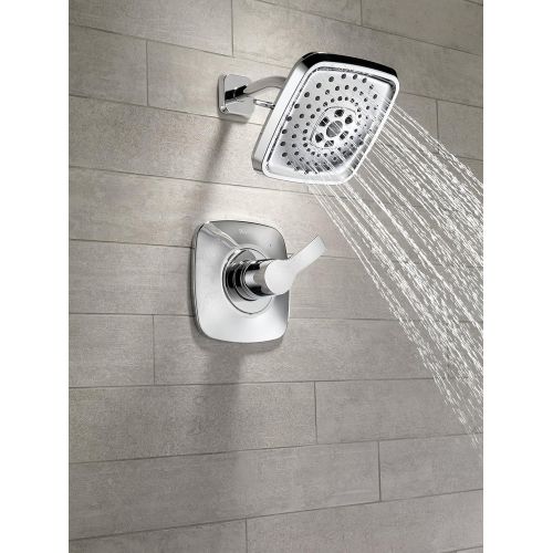  Delta Faucet Tesla 14 Series Single-Function Shower Trim Kit with Three-Spray Touch-Clean H2Okinetic Shower Head, Stainless T14252-SS (Valve Not Included)