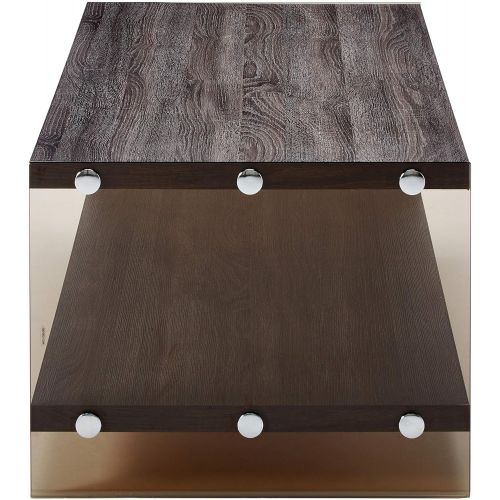  Coffee table Coaster Home Furnishings Coffee Table with Glass Sides Weathered Grey
