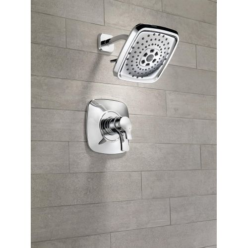  DELTA FAUCET Delta Faucet Tesla 17 Series Dual-Function Shower Trim Kit with Three-Spray Touch-Clean H2Okinetic Shower Head, Chrome T17252 (Valve Not Included)
