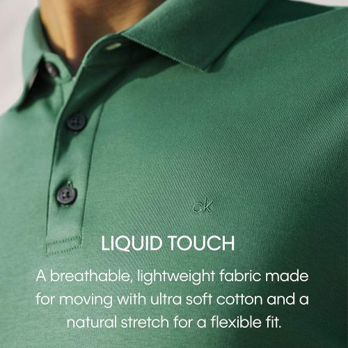 캘빈 클라인 Calvin+Klein Calvin Klein Mens Liquid Touch Polo Solid with Uv Protection