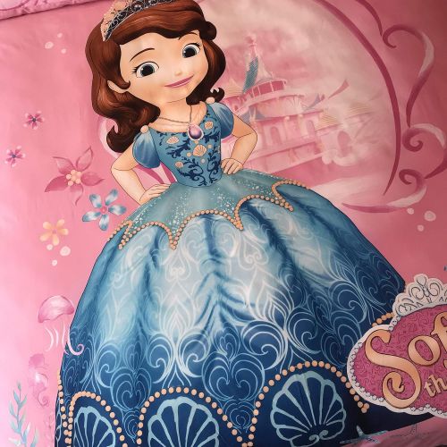  Visit the CASA Store Casa 100% Cotton Kids Bedding Set Girls Sofia The First Princess Duvet Cover and Pillow case and Flat Sheet,3 Pieces,Twin