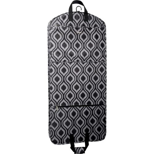  WallyBags 52 Fashion Garment Bag with Pockets, Black/Grey