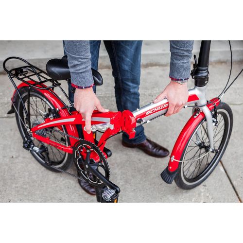  Schwinn Adapt 3 Folding Bike, 20-Inch Wheels, 9-Speed, Gloss Red/Silver