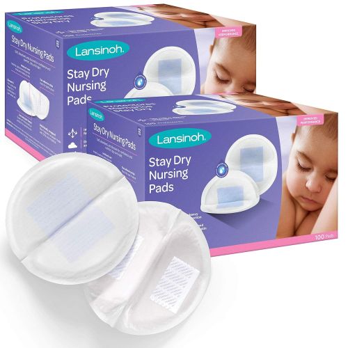 란시노 Lansinoh Stay Dry Disposable Nursing Pads for Breastfeeding, 200 count