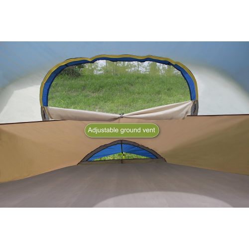  ALPHA CAMP Dome Family Camping Tent 6 Person - Orange 14 x 10