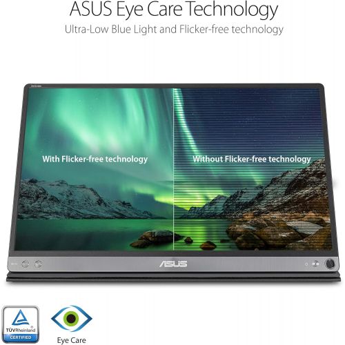아수스 [무료배송]Asus Zenscreen MB16ACM 15.6 Portable Monitor Full HD (1920 X 1080) IPS Eye Care USB Type-C Anti-Glare Screen,Dark Gray