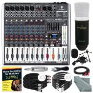Photo Savings Behringer XENYX X1222USB 16-Input USB Audio Mixer with Effects and Deluxe Bundle w Samson Q6 Mic & Stand + 7X Cables + More
