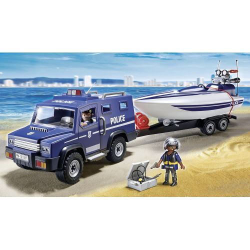 플레이모빌 PLAYMOBIL Police Truck with Speedboat