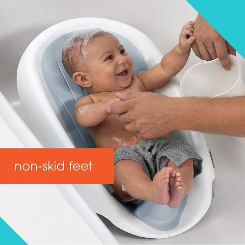 썸머인펀트 [아마존베스트]Summer Infant Summer Clean Rinse Baby Bather, Gray  Bath Support for Use on The Counter, in Bath Tub or in Sink, Bather Has 3 Reclining Positions and Soft, Quick-Dry Material  from Birth Until