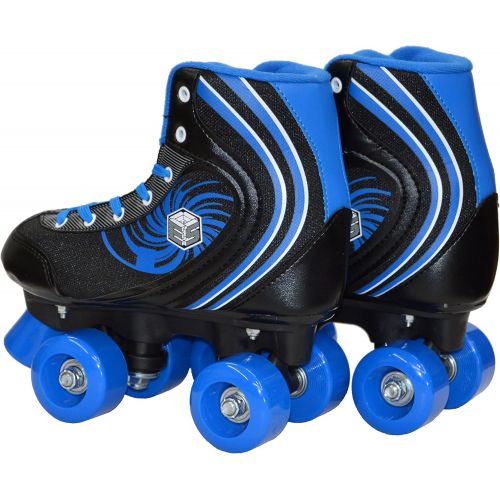  Epic Skates New! Epic Rock Candy Quad Roller Skates w2 Pr. Laces (Black & Blue)