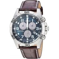 [아마존핫딜][아마존 핫딜] Citizen Mens Eco-Drive Titanium Quartz Brown Leather Calfskin Strap Casual Watch (Model: BL5551-06L)