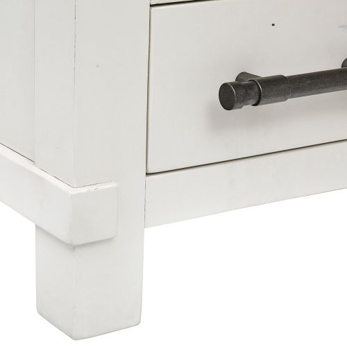  Stone & Beam Barrett Reclaimed Wood 2-Tone Desk, 71W, White, Sandstone