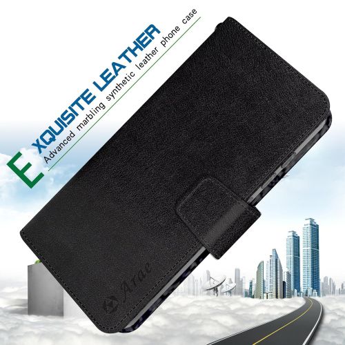  [아마존 핫딜]  [아마존핫딜]Arae Handyhuelle Kompatibel mit Huawei P20 Lite Leder Huelle Tasche Flip Cover Schutzhuelle - Schwarz