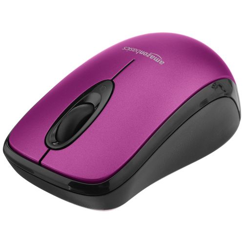  AmazonBasics Wireless Computer Mouse with Nano Receiver - Purple