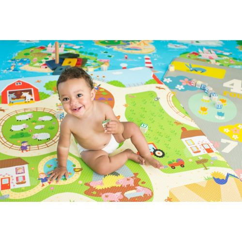 스킵 Baby Care Play Mat (Large, Busy Farm)