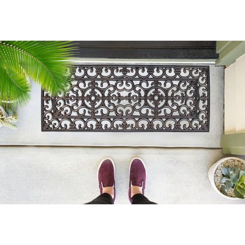  A1 Home Collections A1HOME200093 Rubber Grill Elegant Double Doormat, 17.7 L x 47 W, Copper Finish
