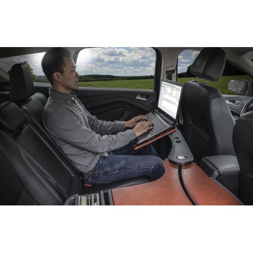  AutoExec Reach Desk Elite-01 BS Vehicle Desks Black/Grey/Birch Reach Desk Elite with Extended Arm (Backseat)