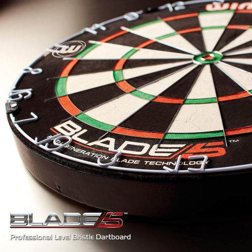  Winmau Blade 5 Bristle Dartboard with All-New Thinner Wiring for Higher Scoring and Reduced Bounce-Outs