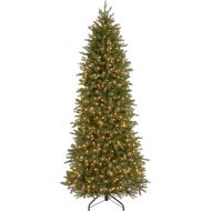 National Tree Company National Tree 7.5 Foot Feel Real Jersey Fraser Fir Pencil Slim Tree with 650 Clear Lights, Hinged (PEJF1-362-75)