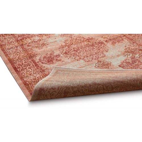  Well Woven Firenze Cannes Modern Vintage Ethnic Medallion Distressed Pink Accent Rug 2 x 3 Doormat