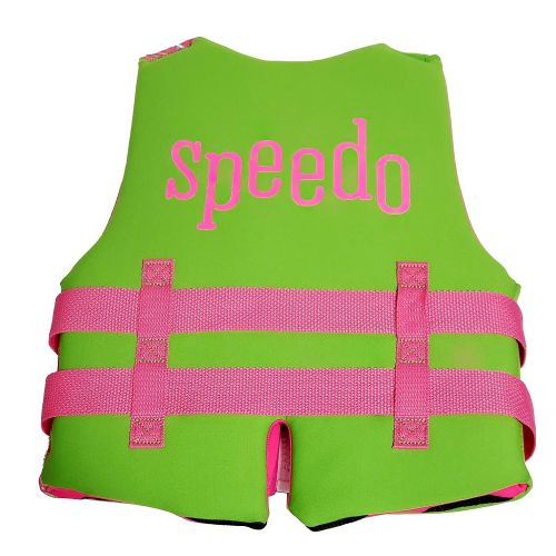 스피도 Speedo Youth Neoprene Child Lifevest Flotation Device 50-90 lbs. - Girls - Pink/Blue