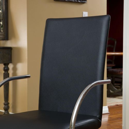  Great Deal Furniture Rockville Modern Black Leather Chairs (set of 2)