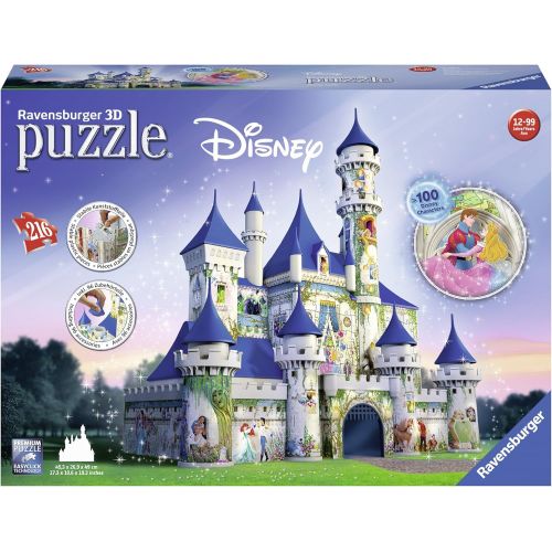  Ravensburger Disney Castle 216 Piece 3D Jigsaw Puzzle for Kids and Adults - Easy Click Technology Means Pieces Fit Together Perfectly