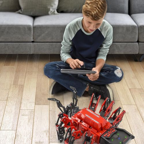  Meccano-Erector  MeccaSpider Robot Kit for Kids to Build, STEM Toy with Interactive Built-in Games and App, Infrared Remote Control