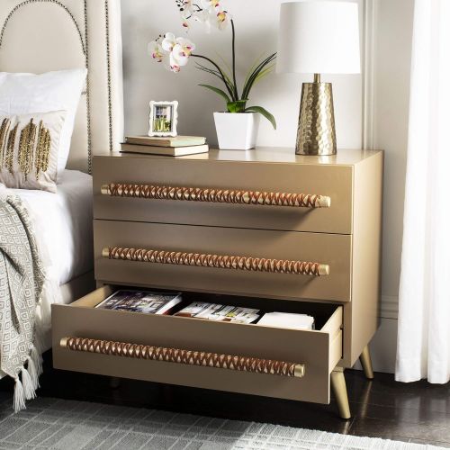  Safavieh CHS6602A Home Collection Raquel Light Brown 3 Chest of Drawers