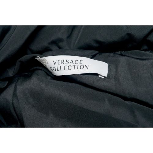  Versace Collection Black Goose Down Womens Parka Jacket US S IT 40