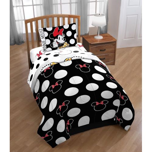  Jay Franco Disney Minnie Mouse Classic Dots Couture Twin Reversible Comforter
