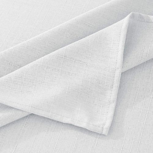  Violet Linen European Solid Linen Design Seats 12 to 14 Pepole, Rectangle, Polyester, Non-Stain, Spill-Proof and Water Resistance, Tablecloth 68 X 140 White