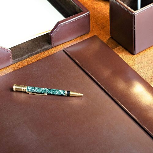  Dacasso Brown Econo-Line Leather Desk Pad, 30 by 18 Inch