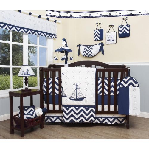  GEENNY Baby Nautical Explorer 13 Piece Nursery Crib Bedding Set