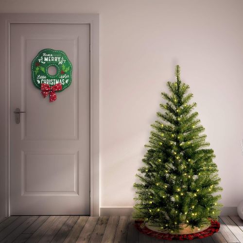  National Tree Company National Tree 7 Foot Aspen Spruce Tree with 400 Clear Lights, Hinged (AP7-300-70)