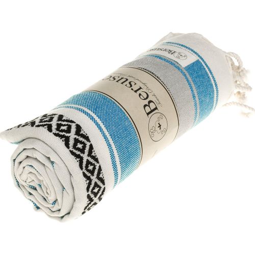  Visit the Bersuse Store Bersuse 100% Cotton - San Jose Turkish Towel - Peshtemal Bath Beach Towel - Mexican Blanket - Oeko-TEX - 35 x 71 Inches, Blue (Set of 6)